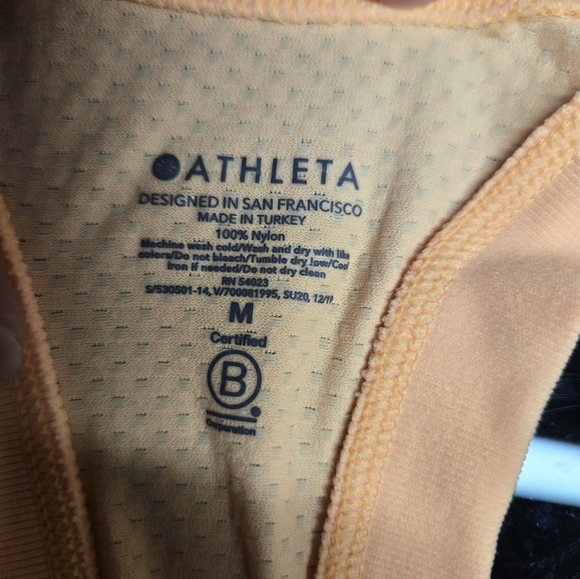 Athleta Women's Peach Athletic Racerback Medium Tank Top - Picture 3 of 3